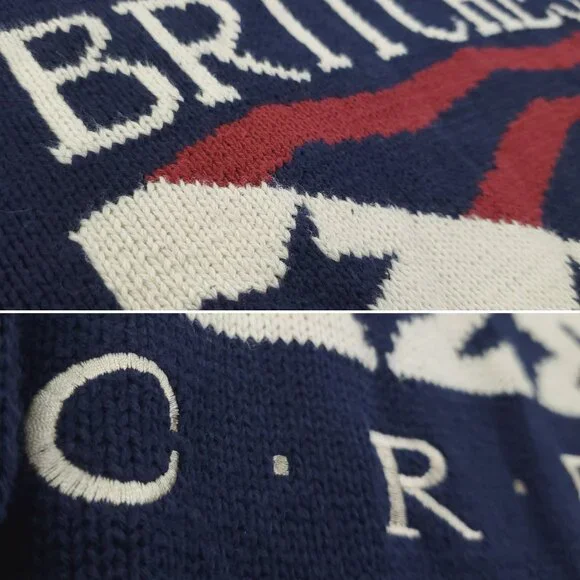 Britches Outdoors Vintage Sweater Crew American Flag Knit Crewneck Men's Medium - Picture 4 of 11